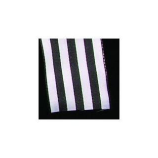 Shimmering Black and White French Wired Striped Craft Ribbon 1.6" x 27