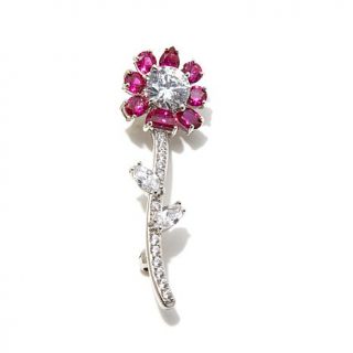Jean Dousset 3.55ct Absolute™ and Created Ruby "Flower" Pin   7959855