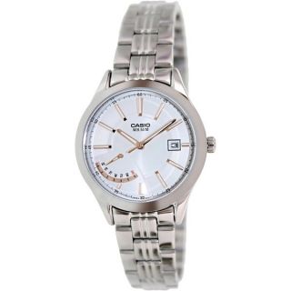Casio Womens LTPE102D 7AV Silvertone Stainless Steel Quartz Watch
