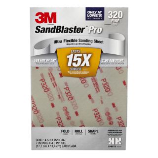 3M 4 Pack 4.5 in W x 7 in L 320 Grit Premium Film Sandpaper