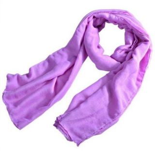 Zodaca 2x Soft Cotton Scarf Neck Shawl Women Girl Fashion Stylish Warm Scarves Wrap Stole Plain Purple (Size: 70" X 43")