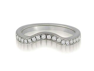 0.25 cttw. Curved Round Cut Diamond Wedding Ring in 14K White Gold (SI2, H I)
