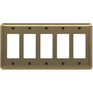 Amerelle Steel 5 Decora Wall Plate   Brushed Brass SB154R5