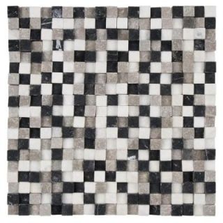 Merola Tile Griselda Chiseled Charcoal 11 1/2 in. x 11 1/2 in. x 9 mm Natural Stone Mosaic Wall Tile FXLGRCHC