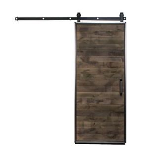 Rustica Hardware 42 in. x 84 in. Mountain Modern Wood Barn Door with Sliding Door Hardware Kit HDTINB1MMRS