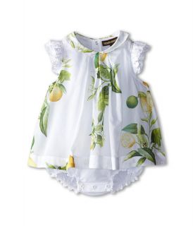 roberto cavalli kids ruffle sleeve body dress w lemon print infant