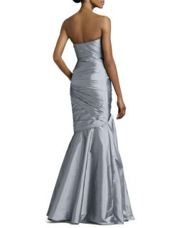 ML Monique Lhuillier Strapless Trumpet Gown, Platinum