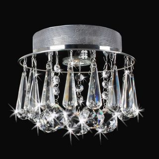 Catherine Chrome Flush Mount with Glamorous Crystals Chandelier