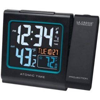 La Crosse Technology Projection 5" Color LCD Alarm Clock with Temperature, Black