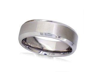 7mm Beveled Edge Comfort Fit Titanium Plain Wedding Band ( Available Ring Sizes 7 12 1/2) sz 7.5