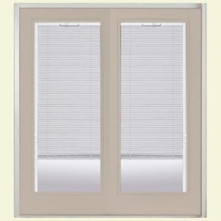 Masonite 72 in. x 80 in. Canyon View Prehung Left Hand Inswing Mini Blind Steel Patio Door with No Brickmold 33484