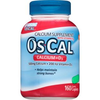 Os Cal Calcium And Vitamin D3, Calcium Supplements, Coated Caplets, 160 Count