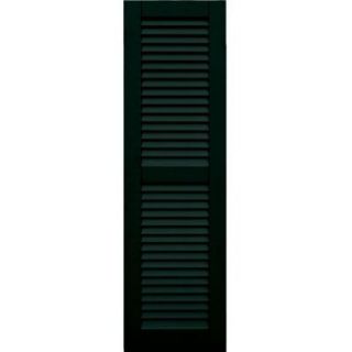 Winworks Wood Composite 15 in. x 52 in. Louvered Shutters Pair #654 Rookwood Shutter Green 41552654