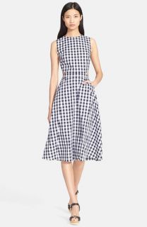 Tanya Taylor Monica Gingham Fit & Flare Dress