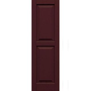 Winworks Wood Composite 15 in. x 49 in. Raised Panel Shutters Pair #657 Polished Mahogany 51549657