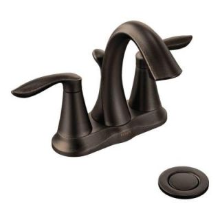 MOEN Eva 4 in. Centerset 2 Handle High Arc Bathroom Faucet in Oil Rubbed Bronze 6410ORB
