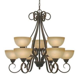Myers Collection 9 Light Peppercorn 2 Tier Chandelier 5679MPPC