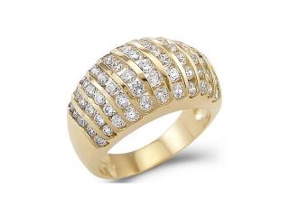 New Solid 14k Yellow Gold Ladies CZ Cubic Zirconia Wedding Anniversary Ring 2.5 ct