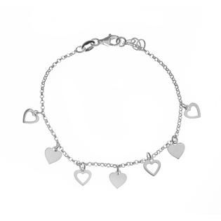 Sterling Silver Heart Charm Bracelet   Jewelry   Bracelets