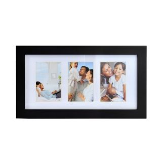 Adeco 4 photo Black Wood 4x6 Matted Picture Frame