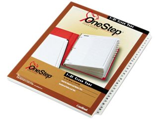 Cardinal 60113 Traditional OneStep Index System, 31 Tab, 1 31, Letter, White, 31/Set