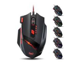 Victake Precision 8000 DPI Gaming Mouse   6 Speed DPI Adjustment, 13 Light Modes, 8 Buttons, Optical Engine Power for Pro Gamer & Office   Black