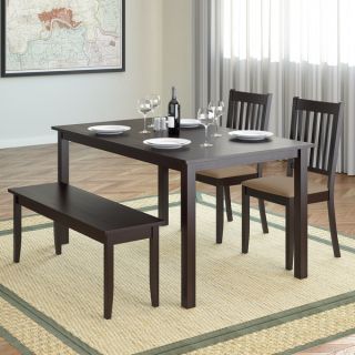 CorLiving DRG 795 Z2 Atwood 4 piece Dining Set with Cappuccino Stained