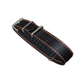 Hadley Roma One Piece Nato Watch Strap with Contrast Stitching