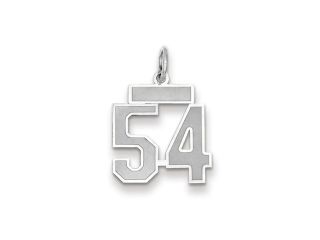 The Jersey Small Jersey Style Number 54 Pendant in 14K White Gold
