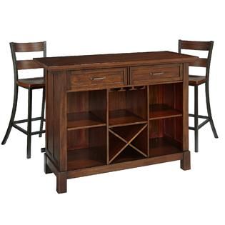 Home Styles  Chestnut Cabin Creek Bar and Two Stools