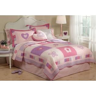 My World Spring Hearts Twin Quilt with Pillow Sham   Home   Bed & Bath