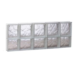 REDI2SET Wavy Glass Pattern Frameless Replacement Glass Block Window (Rough Opening: 35.25 in x 14 in; Actual: 34.75 in x 13.5 in)