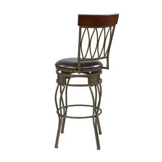 OSP Designs  30 Cosmo Metal Swivel Barstool in Espresso Faux Leather