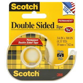 Scotch Double Sided Tape, Permanent, 3/4 Inch, 1 each   Office