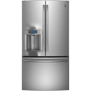 GE Profile 35.75 in. W 22.1 cu. ft. French Door Refrigerator in Stainless Steel, Counter Depth, ENERGY STAR PYE22PSHSS