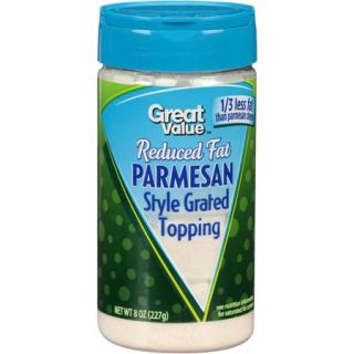 Great Value Reduced Fat Parmesan Grated Cheese, 8 oz