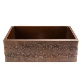 Premier Copper Products 30 x 22 Hammered Single Basin Farmhouse