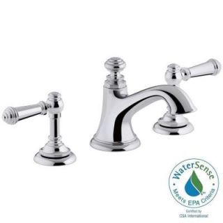 KOHLER Artifacts 8 in. Widespread 2 Handle Bell Design Bathroom Faucet in Polished Chrome with Lever Handles K 72759 CP 98068 4 CP
