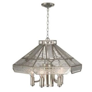 Dale Tiffany 1 Light Brushed Nickel Pendant with Clear Art Glass STH12039