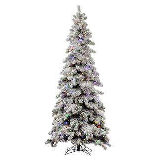 Vickerman 8 Medium Flocked Kodiak Spruce Tree with 650 LED Warm White
