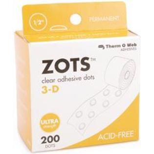 THERMOWEB  Zots Clear Adhesive Dots 3 D 1/2X1/8 Thick 200/Pkg