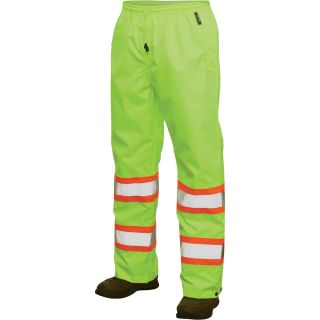 Work King Class 2 High-Visibility Rain Pant — Green, 3XL, Model# S37421  Safety Pants