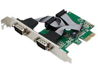 Dual Open RS 232 Port PCIe x1 Host Bus Adapter with 16950 UART