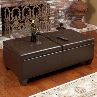 Christopher Knight Home Alfred Brown Bonded Leather Storage Ottoman