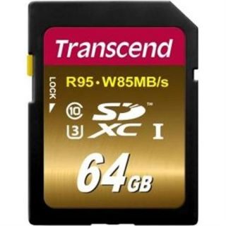 Transcend 64GB SecureDigital SDXC UHS 3 R95/W85 MB/S Memory Card