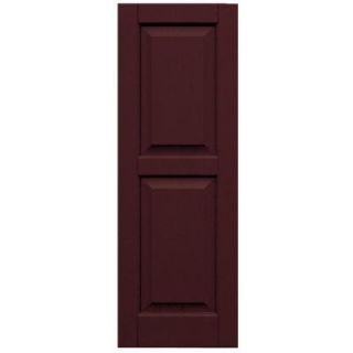 Winworks Wood Composite 15 in. x 43 in. Raised Panel Shutters Pair #657 Polished Mahogany 51543657