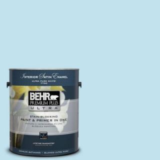 BEHR Premium Plus Ultra 1 gal. #540C 2 Serene Sky Satin Enamel Interior Paint 775001