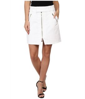 7 For All Mankind A Line Skirt w/ Exposed Zips in White Fashion