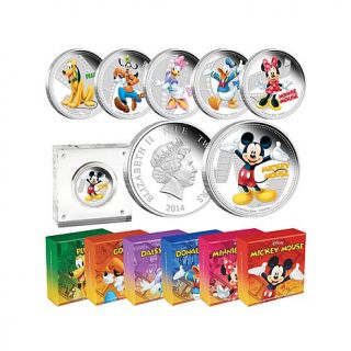 Mickey & Friends 99.9% Silver Limited Edition Set of 6 Colorized Coins from   7638693