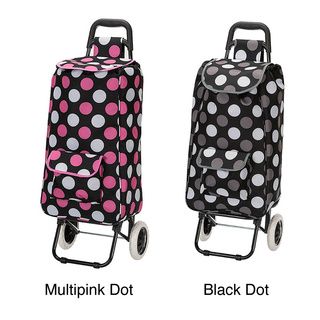 Eco friendly Polka Dot Easy Rolling Lightweight Collapsible Shopping